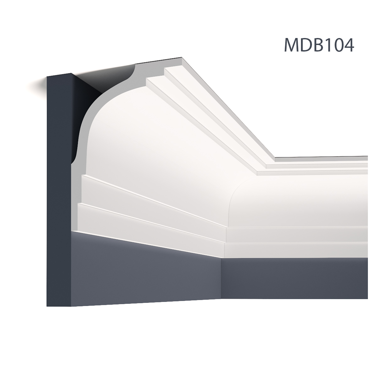 Cornisa decorativa mdb104, 200 x 16.5 x 12.4 cm, mardom decor 